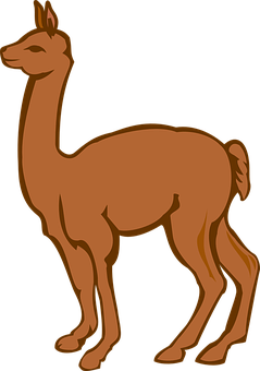 A Brown Llama With Horns