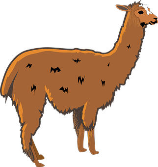 A Brown Llama With Black Spots