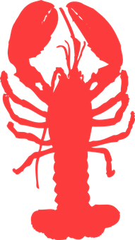 A Red Lobster Silhouette On A Black Background