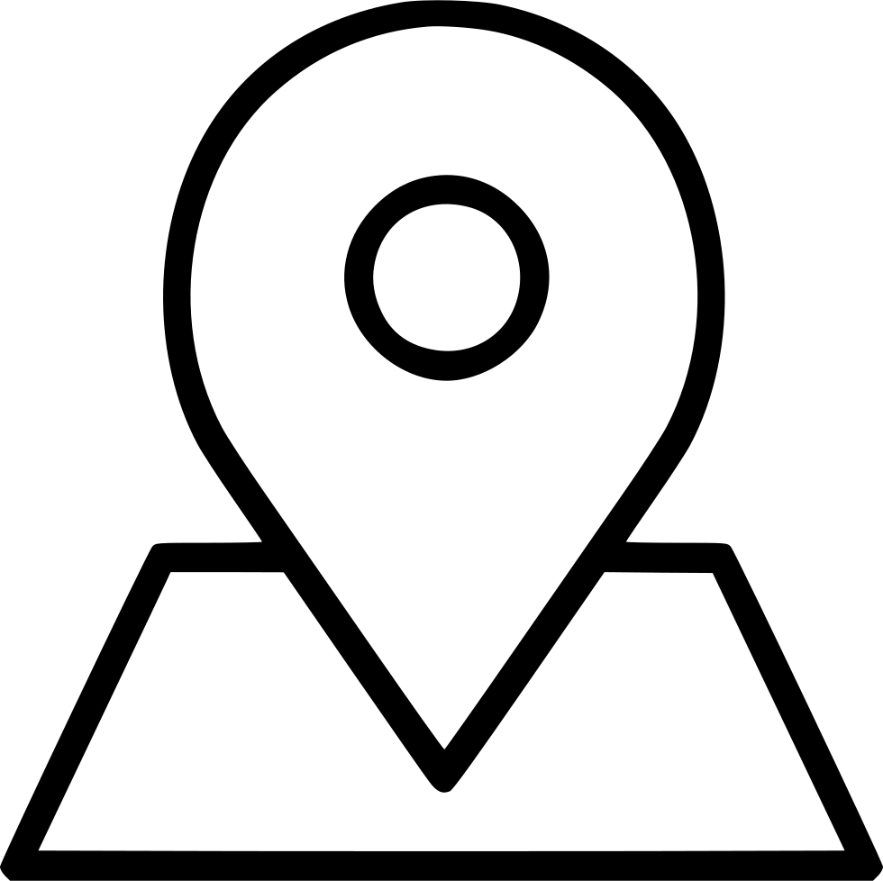 A Black And White Outline Of A Location Pin