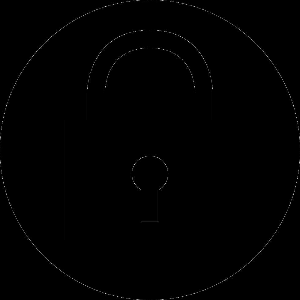 A Black Circle With A Lock