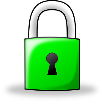 A Green Padlock With A Black Background