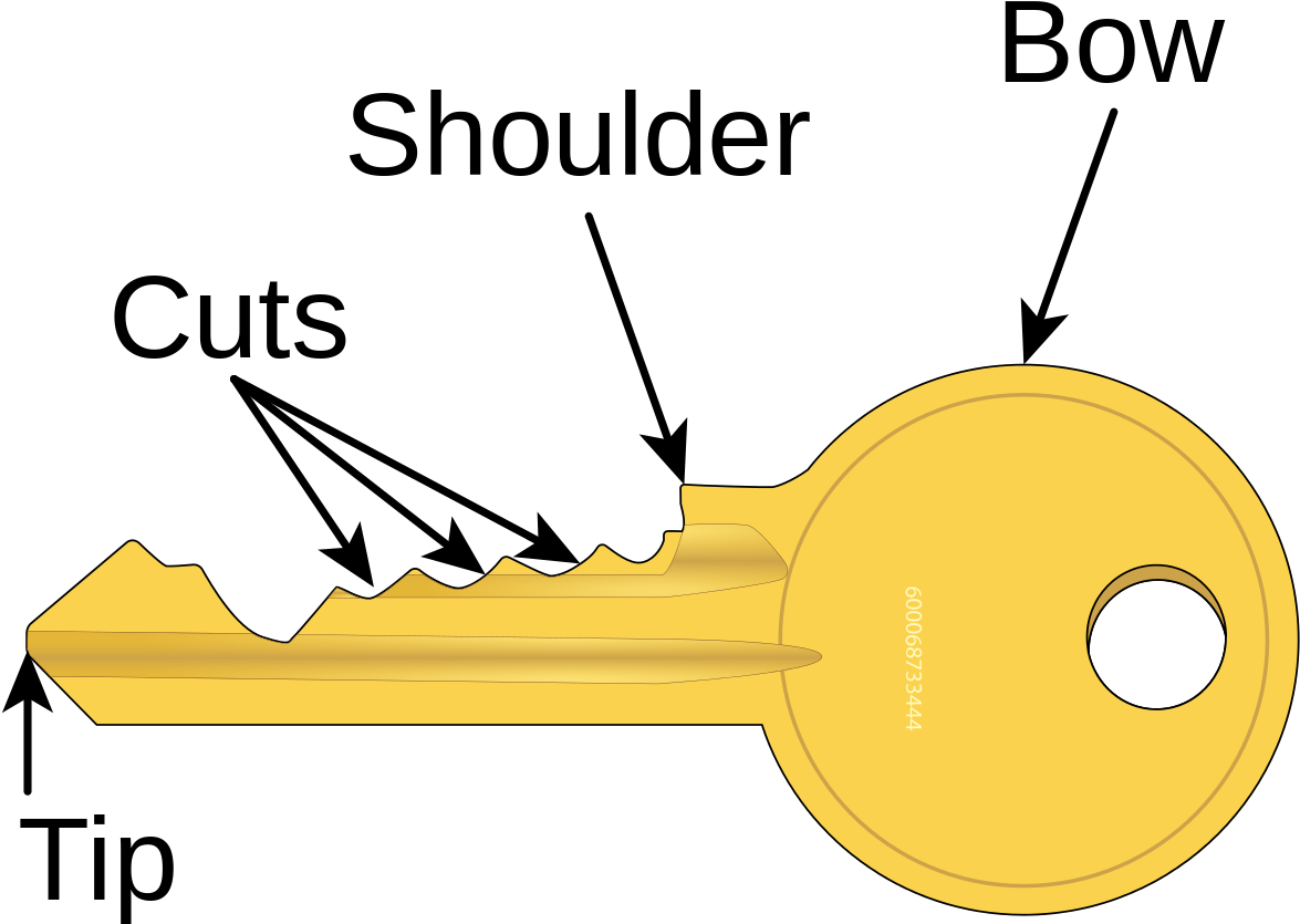 A Yellow Key With A Hole In The Middle