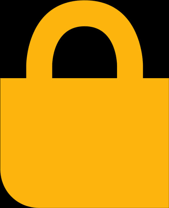 A Yellow Padlock With A Black Background