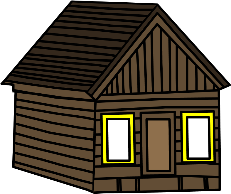 Log Cabin, Brown, Yellow - House, Hd Png Download