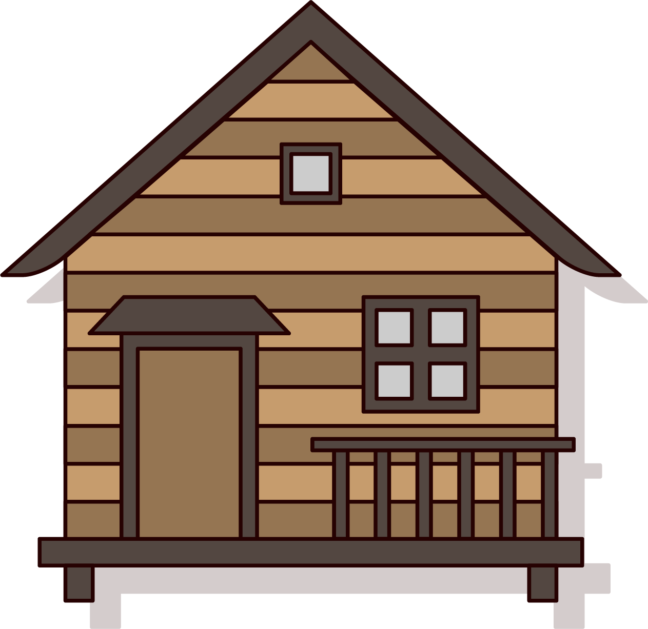 Log House Hut Forest Cottage Cartoon Cabin Clipart - Cabin Cartoon, Hd Png Download