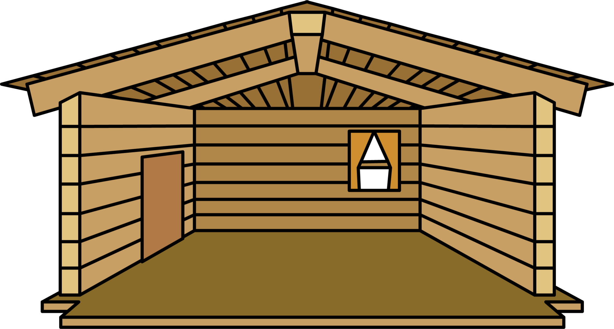 A Drawing Of A Wooden Room