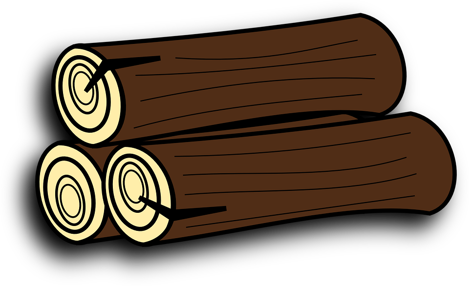 A Stack Of Logs With Rings
