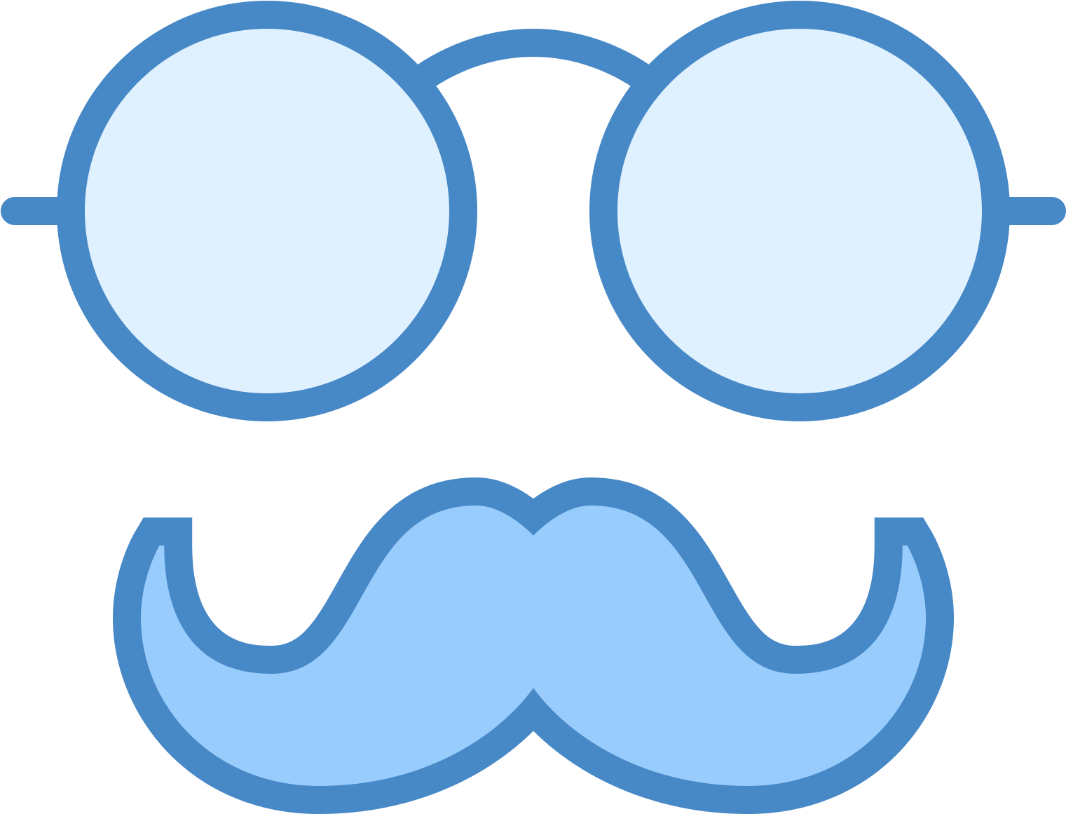 A Blue Glasses And Mustache