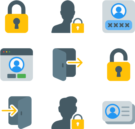 A Collection Of Icons Of Different Types Of Locks