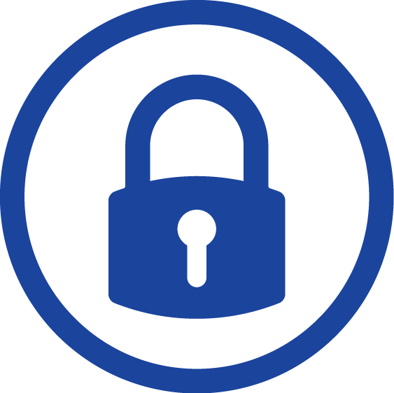 A Blue Circle With A Lock
