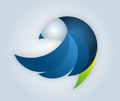 A Blue And Green Bird Logo
