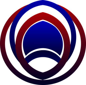 A Red And Blue Circle With Black Background