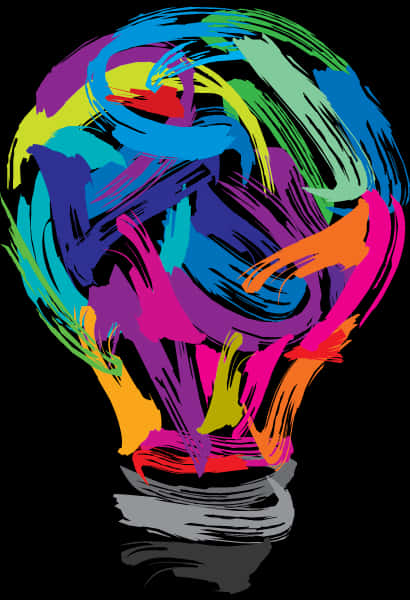 A Light Bulb With Colorful Paint