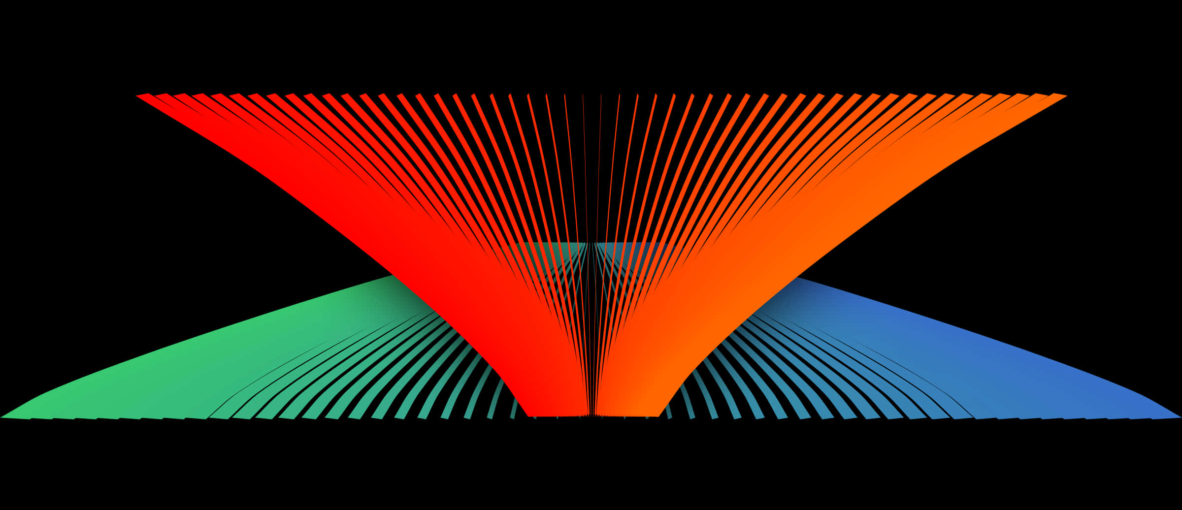 A Colorful Lines On A Black Background