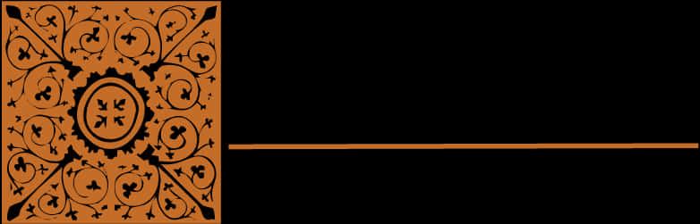 A Long Orange Line On A Black Background
