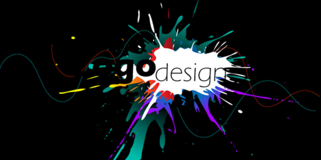 A Logo With Colorful Paint Splatters