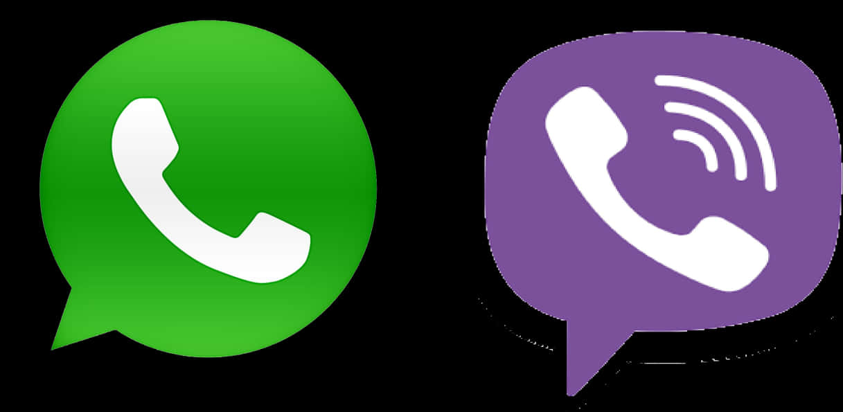 A Green And Purple Phone Icons