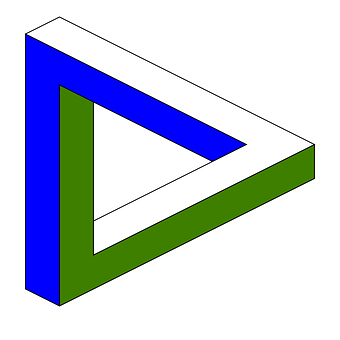 A Triangle Shaped Object With A Blue And Green Triangle