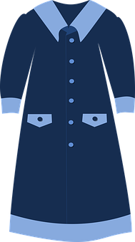 A Blue Coat With Pockets