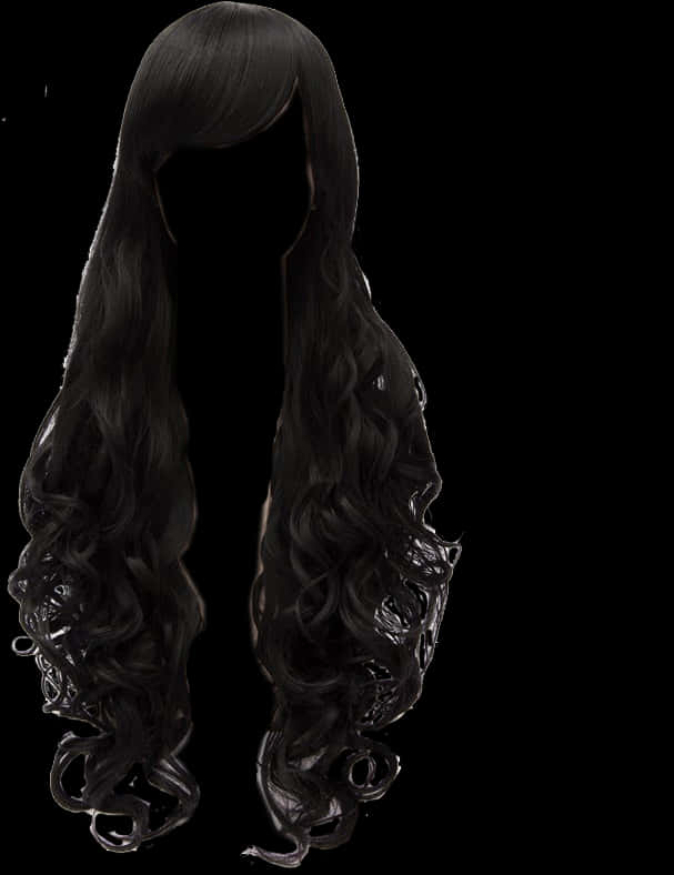 Long And Curly Black Hair Wig
