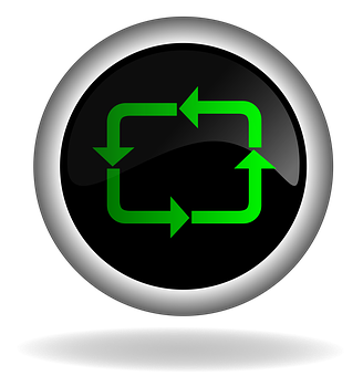 A Black Circle With Green Arrows
