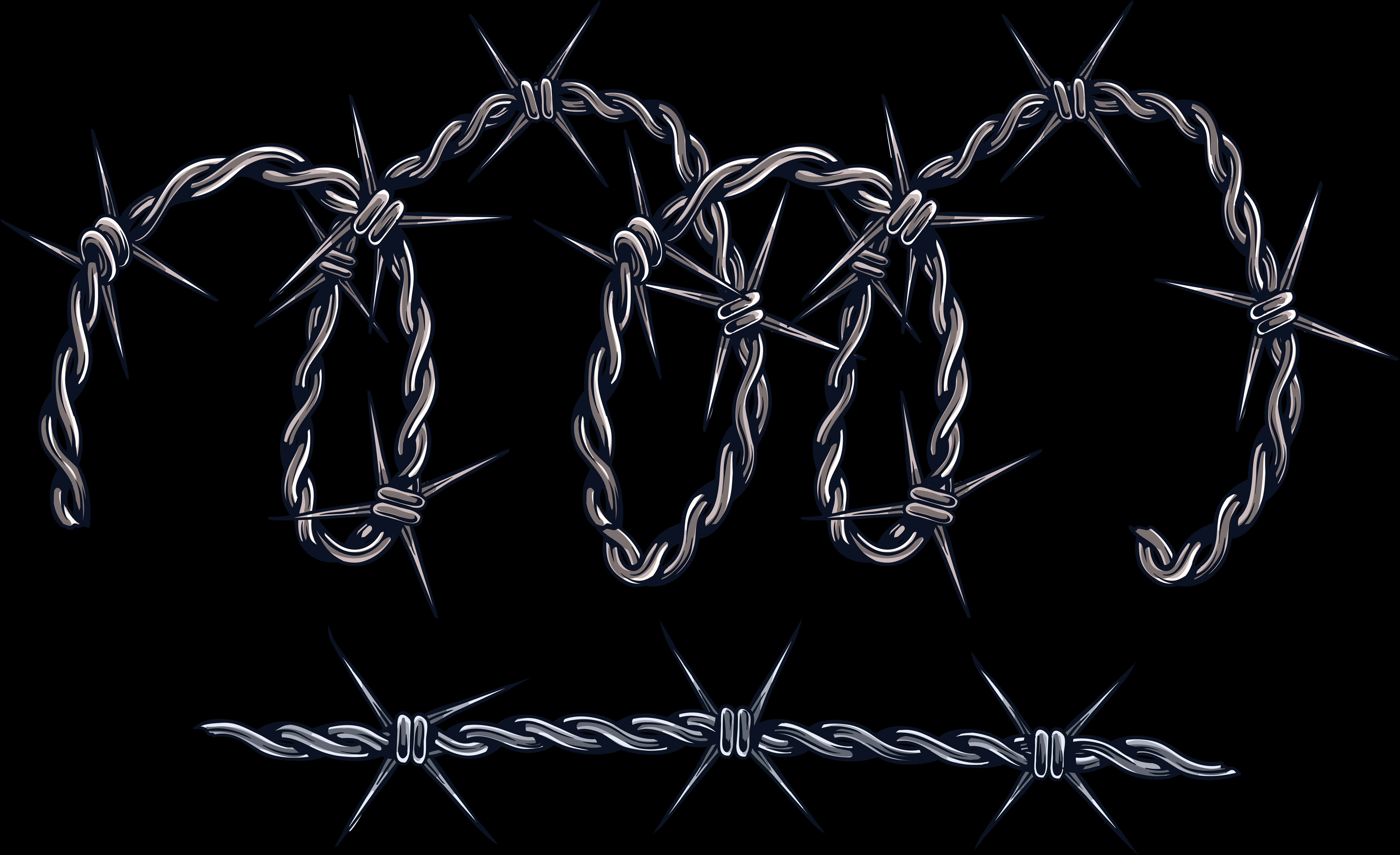 A Group Of Barbed Wire