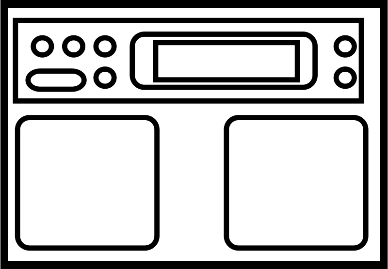 A Black And White Drawing Of A Kitchen Scale