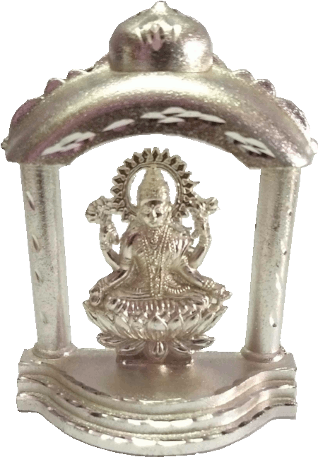 A Silver Statue Of A Hindu God