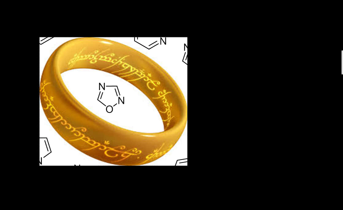 A Gold Ring With Writing On It