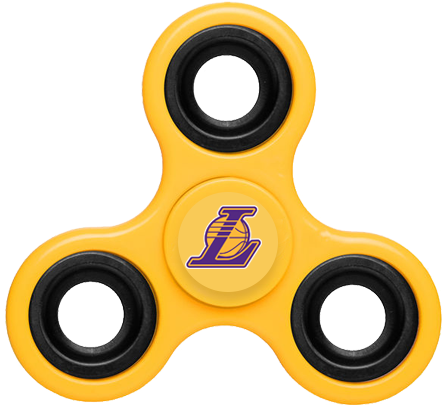 A Yellow Fidget Spinner With A Logo