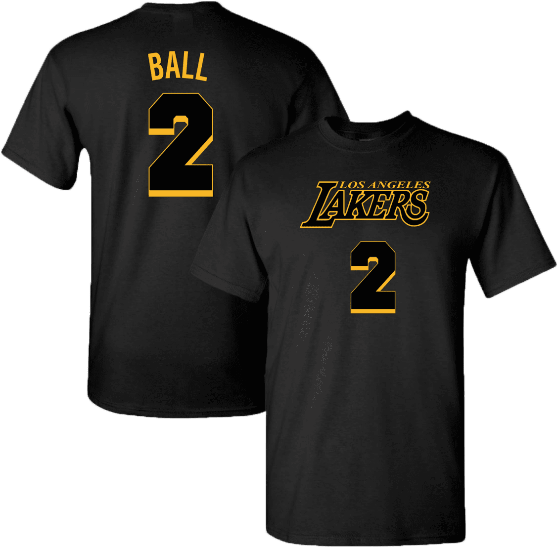 A Black Shirt With Yellow Letters And Numbers