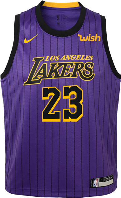 A Purple Basketball Jersey With Black Text And Numbers
