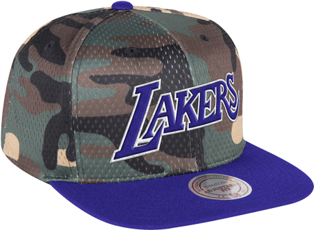 A Camo Hat With Purple And Blue Text