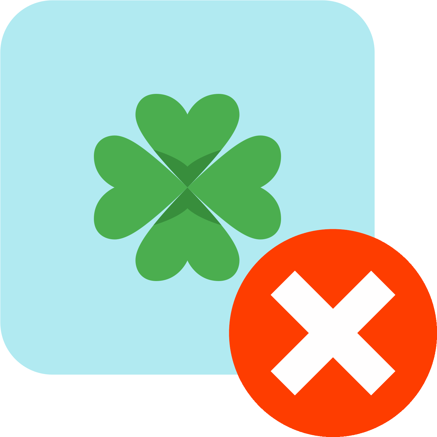 A Green Clover With A Red X