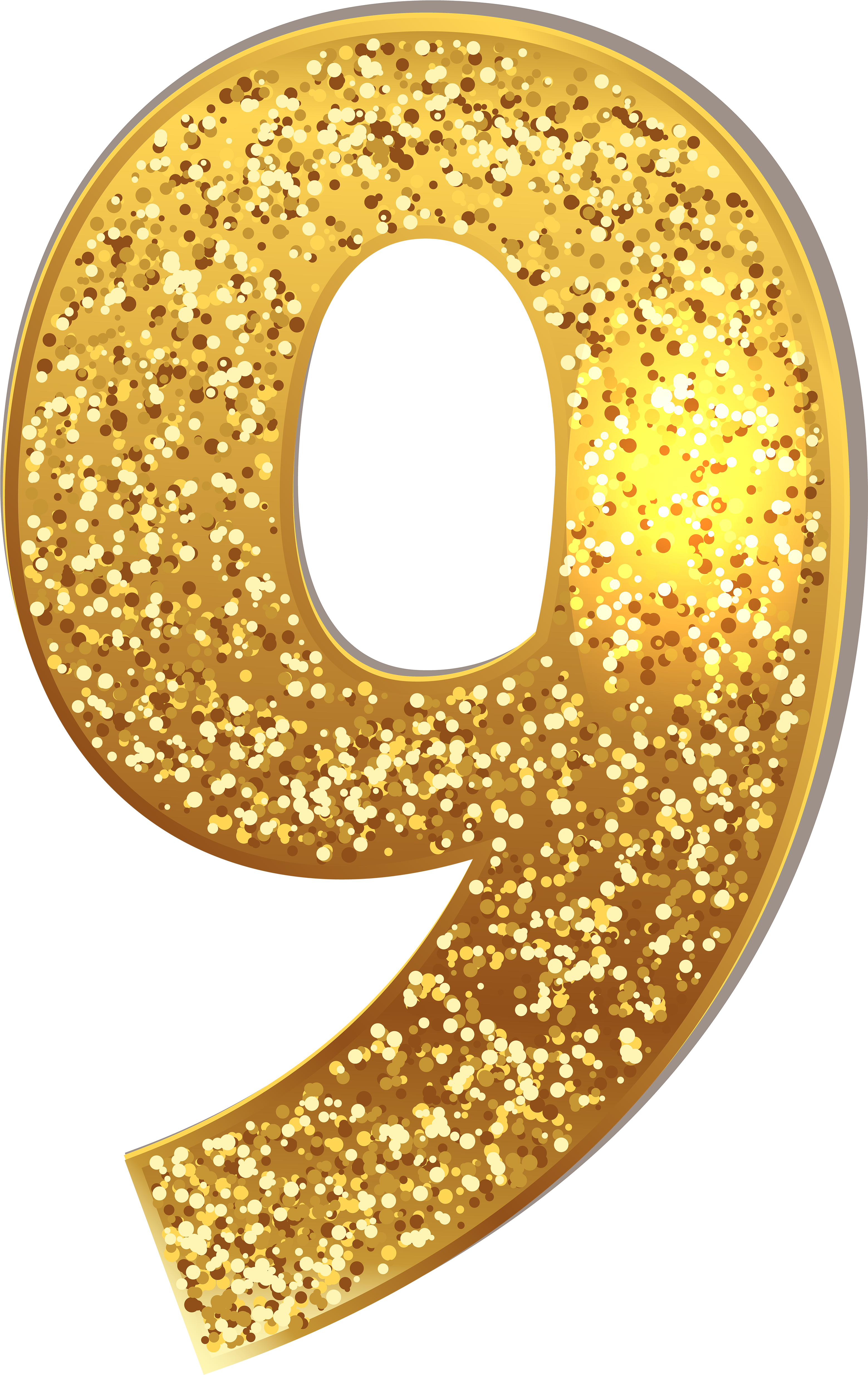 A Number With Gold Glitter