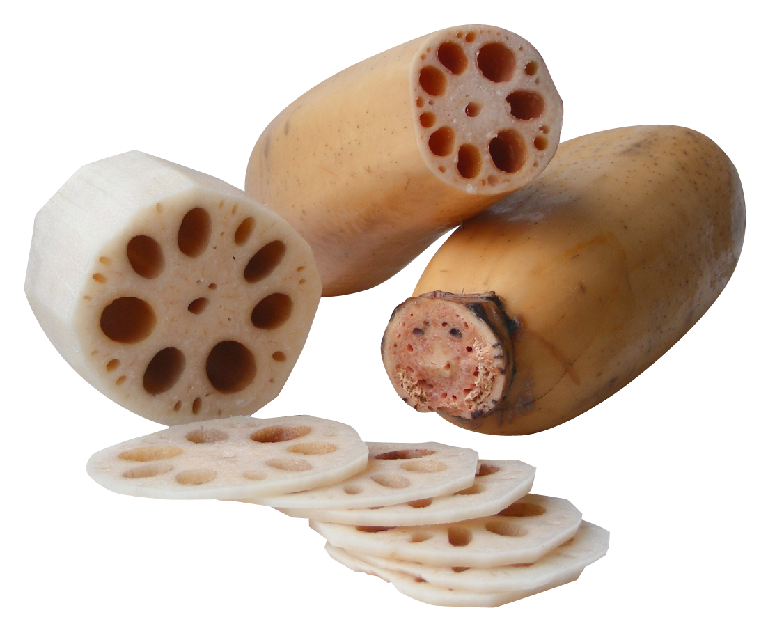 A Group Of Sliced Lotus Root