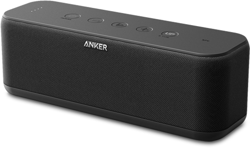 A Rectangular Black Speaker With Buttons