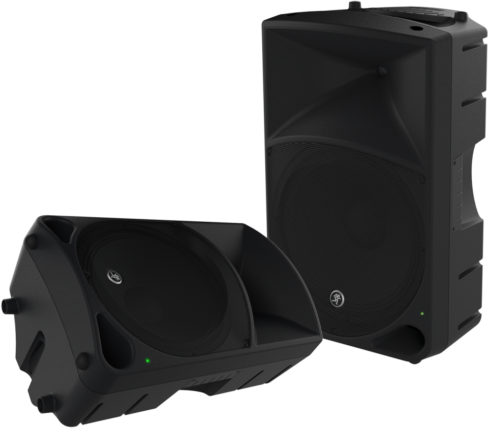 A Pair Of Speakers On A Black Background