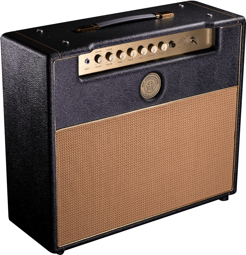 A Black And Tan Guitar Amplifier
