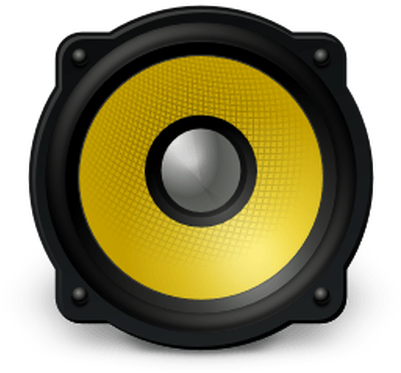 A Yellow Speaker With A Silver Center