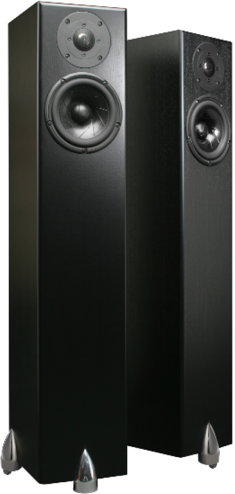 A Black Rectangular Speaker With Round Holes