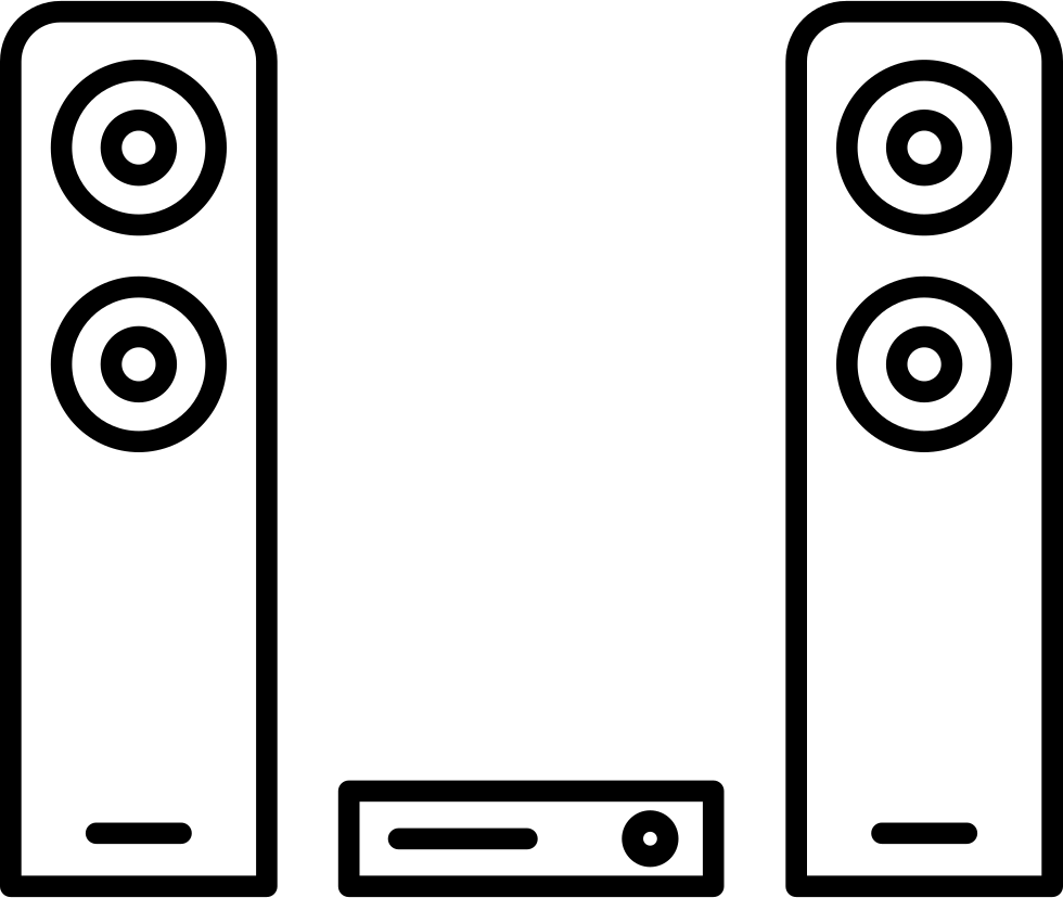 A Black And White Outline Of A Speaker
