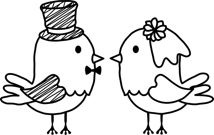 Love Marriage Birds Black And White