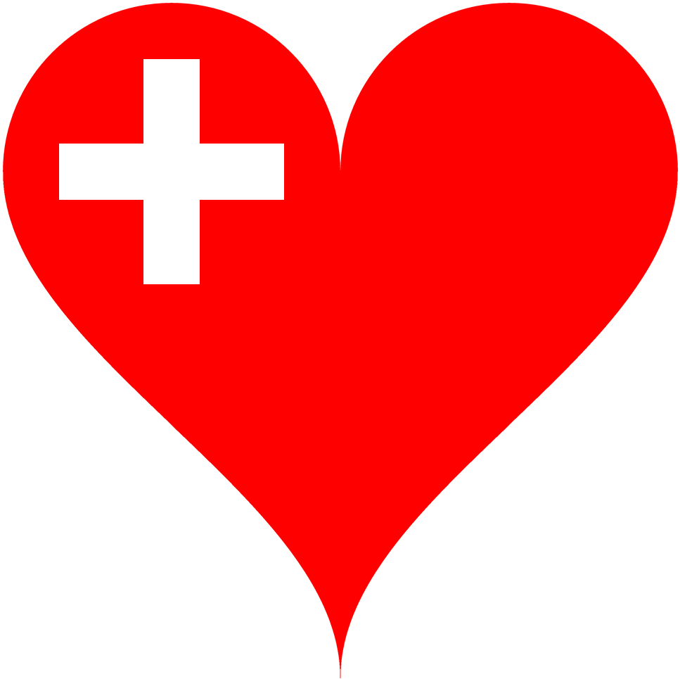 A Red Heart With A White Cross
