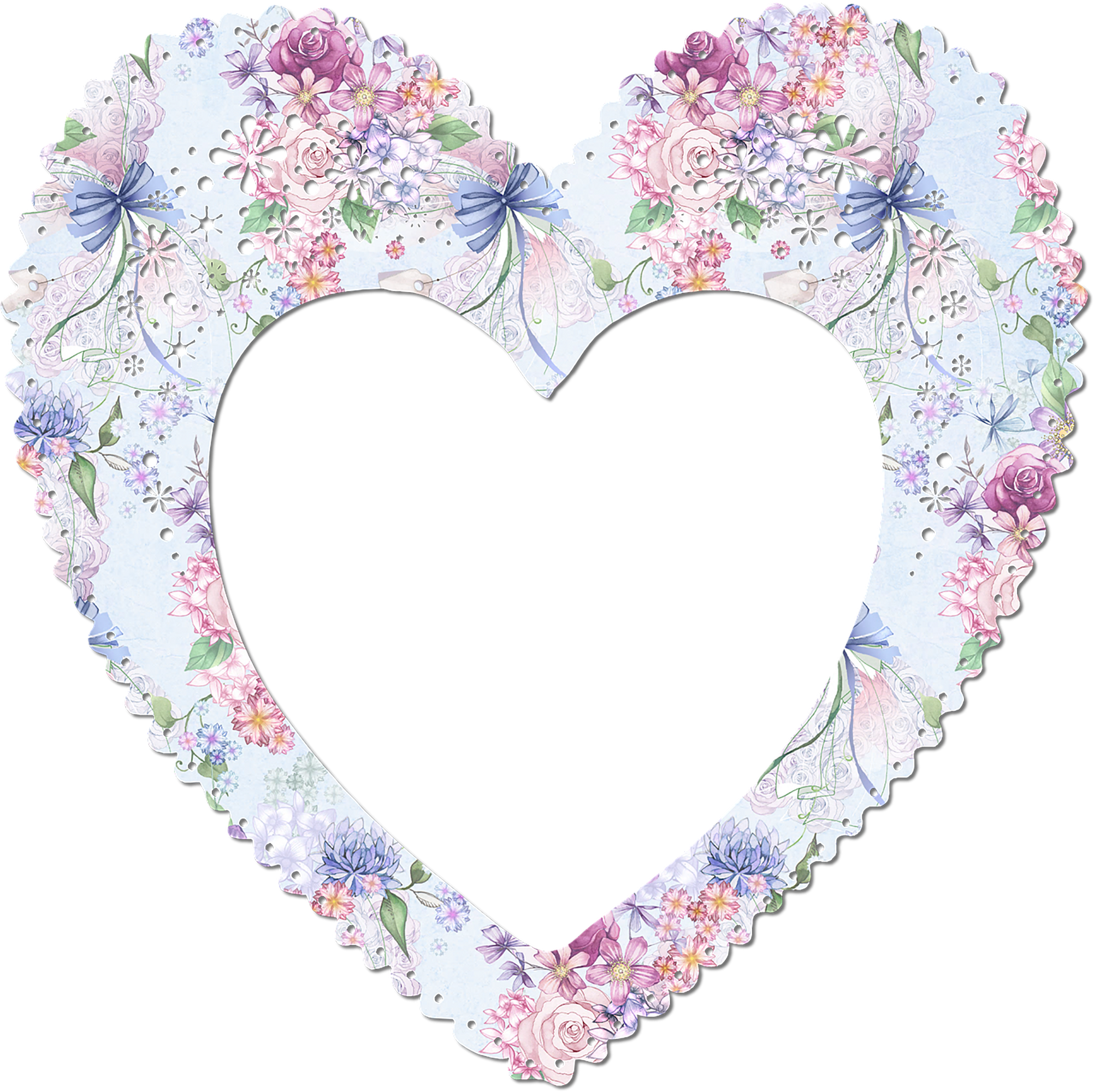 A Heart Shaped Picture Frame With Flowers