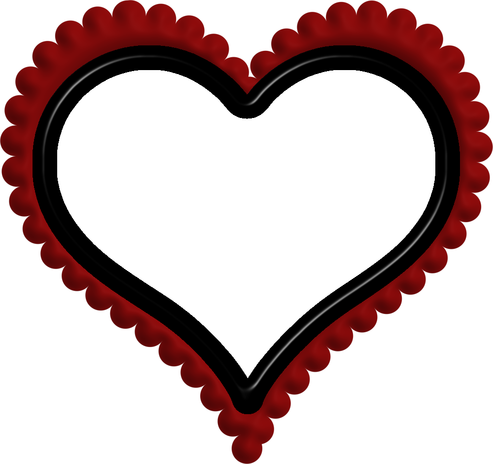 A Black And Red Heart With A Black Border