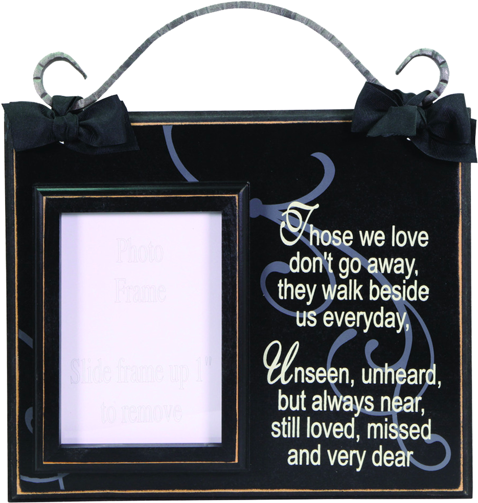 A Black And White Picture Frame With White Text