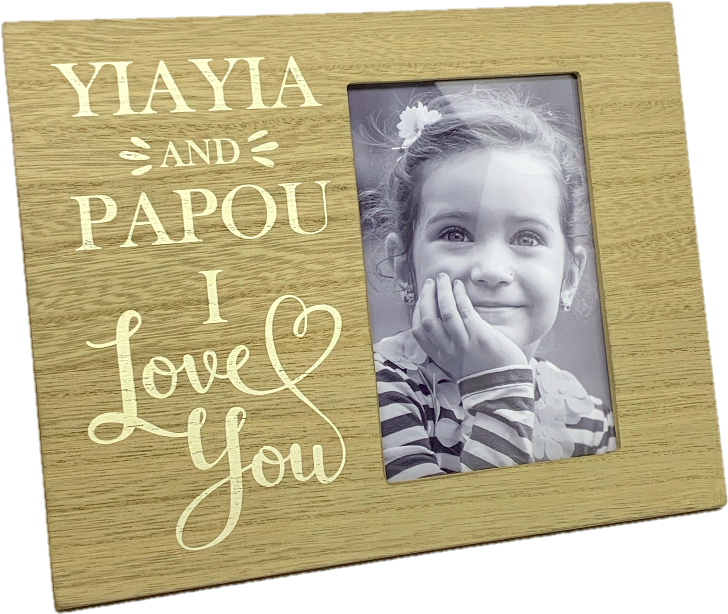 A Wooden Frame With A Picture Of A Girl