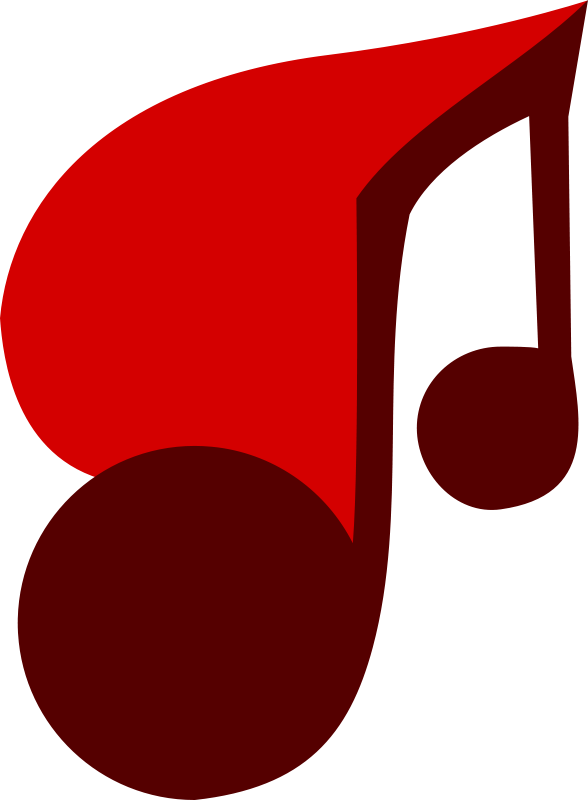 A Red Musical Note With A Black Background